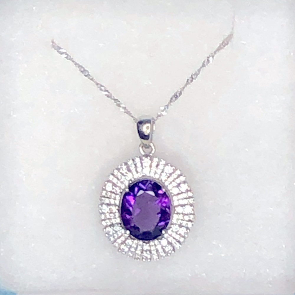 Vintage Sterling Amethyst Necklace